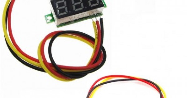 Buy 0 28inch Red Display Three Wire Mini DC Voltmeter Red 0 100VDC