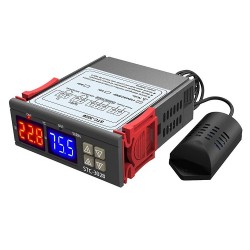 STC3028 - Temperature and Humidity Controller with Sensor Probe-  Thermostat & Hygrometer- 220V AC Input - 10A Relay	