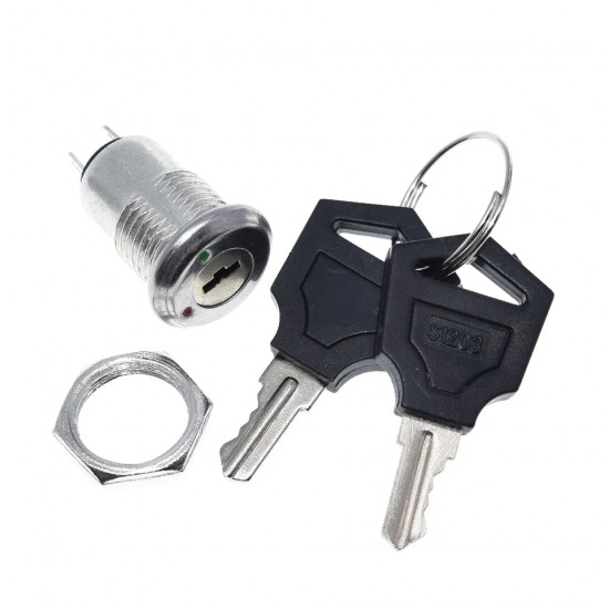 Electric 2 Positions ON OFF Metal Keylock Switch - 12mm