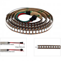 Neopixel WS2812B LED Strip 144LEDs/meter IP20 Non Waterproof - 1 meter - Black PCB