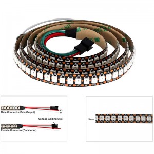Neopixel WS2812B LED Strip 144LEDs/meter IP20 Non Waterproof - 1 meter - Black PCB Neopixel WS2812B LED Strip 144LEDs/meter IP20 Non Waterproof - 1 meter - Black PCB