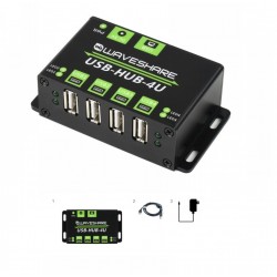 Waveshare Industrial Grade USB HUB, Extending 4x USB 2.0 Ports Including Power Adapter Waveshare Industrial Grade USB HUB, Extending 4x USB 2.0 Ports Including Power Adapter