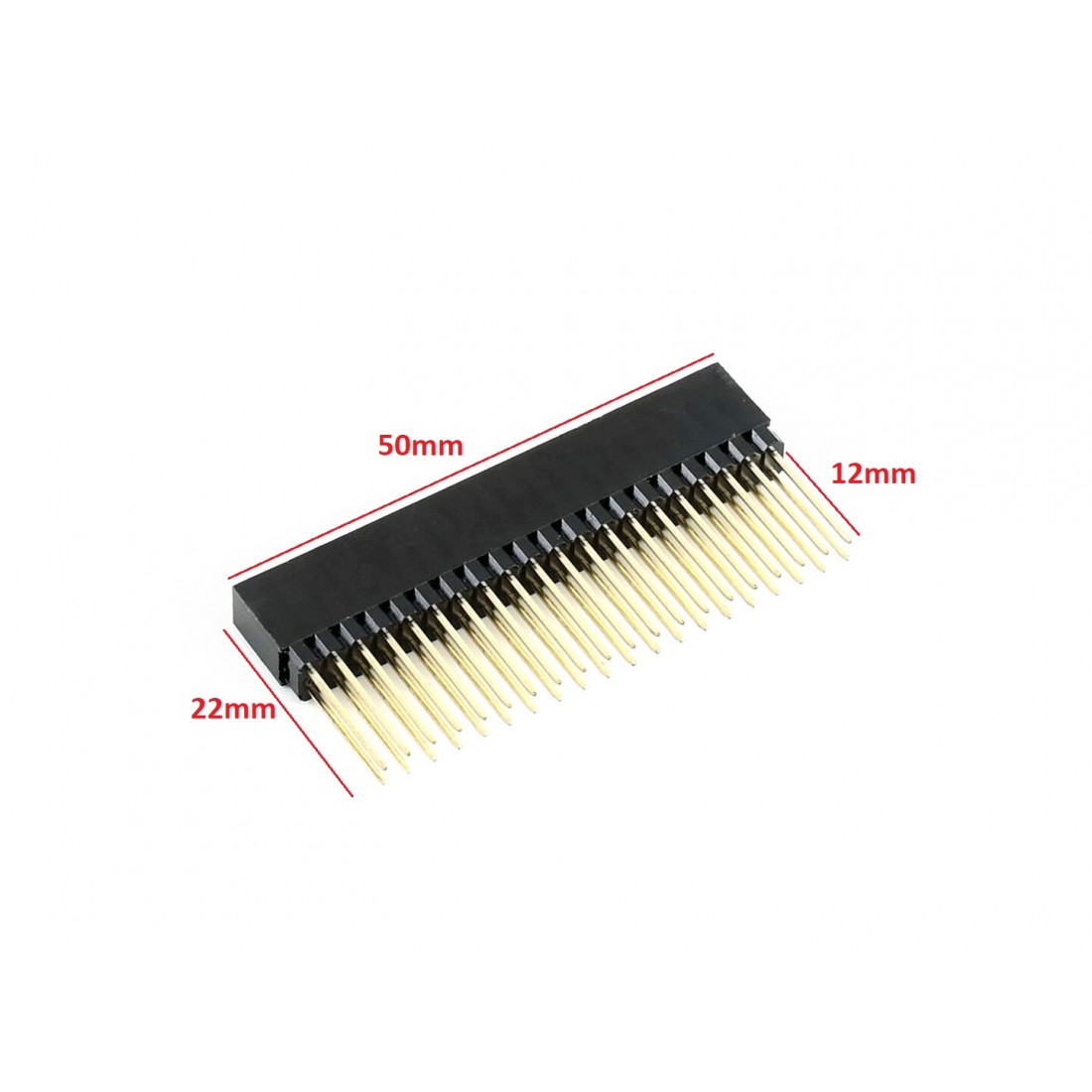 Buy 2x20 Stackable Female Header for Raspberry Pi HATs - 2.54mm Pitch ...