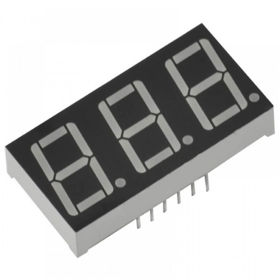 Seven Segment Numeric LED Display 3 Digit 0.36inch RED Common Anode (CA)