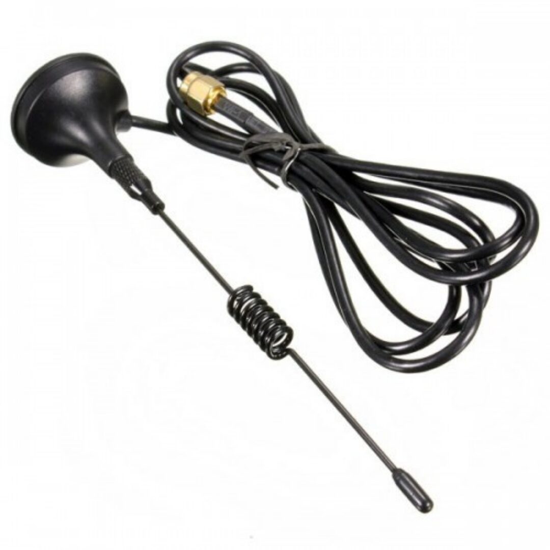 Antena GSM 900-1800 MHz 3 DBi Con Conector RP-SMA - Antena De Goma Impermeable Para Lorawan, Incluye Cable Extensión IPX A SMA