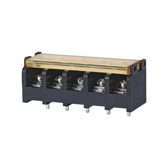 HB9500-9.5-5P 9.5mm Pitch 5-Pin Barrier Terminal Connector with Flap Cover Lid 300V 25A