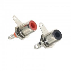 Panel Mount RCA Connector 2 Pin - Black/ Yellow/ White / Red Panel Mount RCA Connector 2 Pin - Black/ Yellow/ White / Red