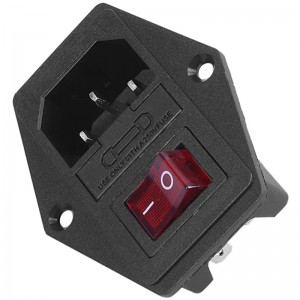 Modular Panel Mount AC Socket with Fuse Holder and Rocker Switch - IEC320 C14 AC-08 Modular Panel Mount AC Socket with Fuse Holder and Rocker Switch - IEC320 C14 AC-08