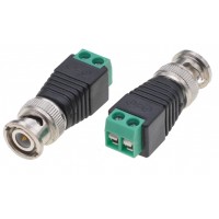 BNC Male Connector to 2 Pin Terminal Block Adapter 