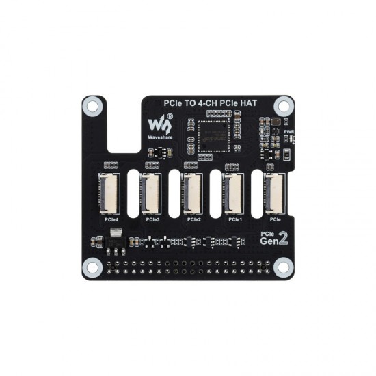 Waveshare 4-Ch PCIe FFC Adapter Board for Raspberry Pi 5, Expands The PCIe Interface Of The Pi 5 To 4-Ch PCIe FFC Connectors, Supports Stacking Multiple PCIe HATs, Raspberry Pi 5 PCIe HAT Waveshare 4-Ch PCIe FFC Adapter Board for Raspberry Pi 5, Expands The PCIe Interface Of The Pi 5 To 4-Ch PCIe FFC Connectors, Supports Stacking Multiple PCIe HATs, Raspberry Pi 5 PCIe HAT