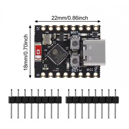 ESP32-C3 Super Mini Development Board Unsoldered Headers ESP32-C3FH4 MCU (HW-466B) 