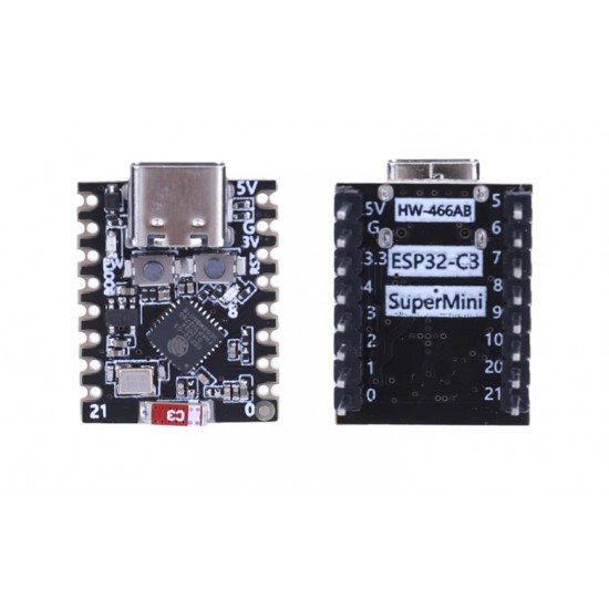 ESP32-C3 Super Mini Development Board Soldered Headers ESP32-C3FH4 MCU (HW-466A) ESP32-C3 Super Mini Development Board Soldered Headers ESP32-C3FH4 MCU (HW-466A)
