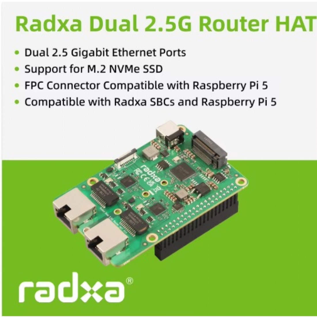 Buy Radxa Dual 2.5G Router HAT All-in-One Networking & Storage ...
