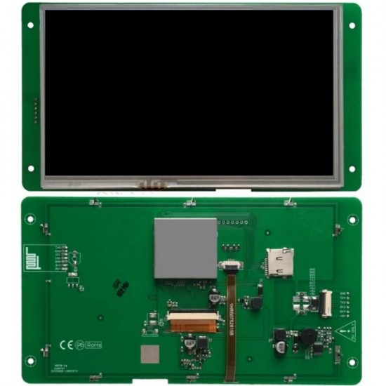 DWIN HMI LCD 7inch T5L DGUSII LCM, Resistive Touch, IPS Screen, Serial UART Intelligent Control, 800*480, 200nit, DMG80480C070_03WTR