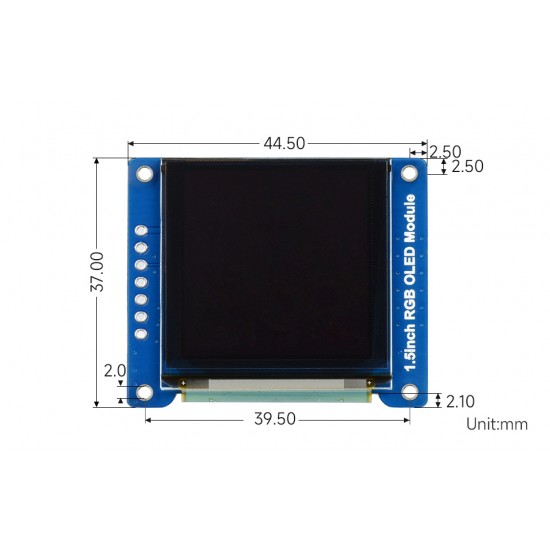 Waveshare 1.5inch RGB OLED Display Module, 65K RGB Colors, 128×128, SPI