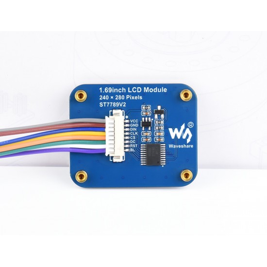 1.69inch LCD Display Module, 240×280 Resolution, SPI Interface, IPS, 262K Colors