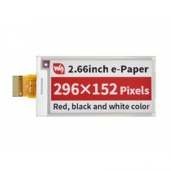2.66inch E-Paper (B) E-Ink Raw Display, 296×152, Red / Black / White, SPI, Without PCB