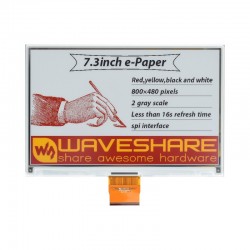 Waveshare 7.3inch e-Paper (G) Raw Display, 800 × 480, SPI Interface
