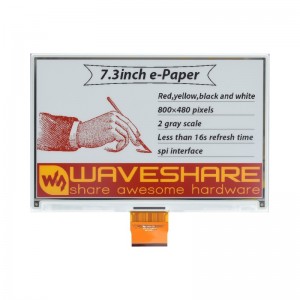 Waveshare 7.3inch e-Paper (G) Raw Display, 800 × 480, SPI Interface Waveshare 7.3inch e-Paper (G) Raw Display, 800 × 480, SPI Interface