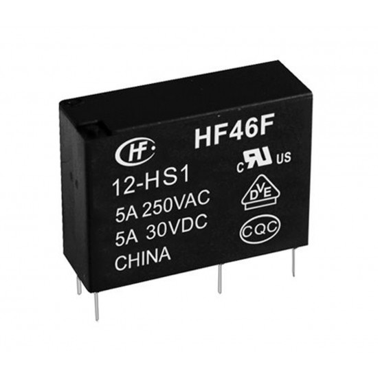 Hongfa HF46F/12-HS1T 12V 5A PCB Mount Miniature Relay 