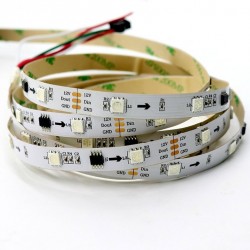 5 meter Reel WS2811 IC Based 5050 RGB LED Strip 12V 30 LED /METER White PCB