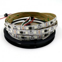 5 meter Reel WS2811 IC Based 5050 RGB LED Strip 12V 60 LED /METER White PCB 5 meter Reel WS2811 IC Based 5050 RGB LED Strip 12V 60 LED /METER White PCB