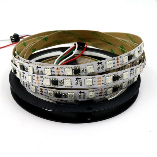 5 meter Reel WS2811 IC Based 5050 RGB LED Strip 12V 60 LED /METER White PCB