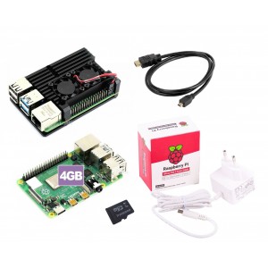 Raspberry Pi 4 Model B 4GB Starter Kit (Pi4 4GB + Power Supply + Micro HDMI Cable + Enclosure + SD Card)