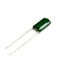 2K2 (222) 0.0022uF 400V 5mm-Pitch Polyester Flim Capacitor - Green 2K2 (222) 0.0022uF 400V 5mm-Pitch Polyester Flim Capacitor - Green