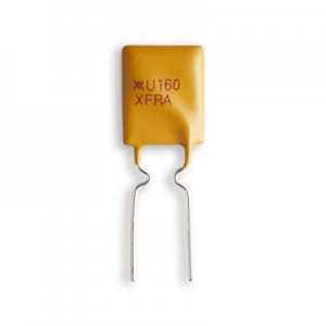 RUEF160 Resettable Fuse, PPTC, PolySwitch RUEF, 30 VDC, 1600 mA, 3.2 A, 8.0s RUEF160 Resettable Fuse, PPTC, PolySwitch RUEF, 30 VDC, 1600 mA, 3.2 A, 8.0s