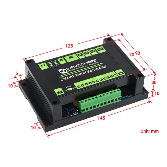 Industrial IoT Wireless Expansion Module Designed for Raspberry Pi Computer Module 4 (4G Module & Power Adapter Included)