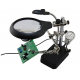 TE-800 Helping Hand Clip Clamp LED Magnifying Glass Soldering Iron Stand Magnifier Welding Rework Repair Holder Tools