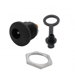 DC-022 5.5mm x 2.1mm Panel Mount Type DC Jack Connector with Rubber Gasket