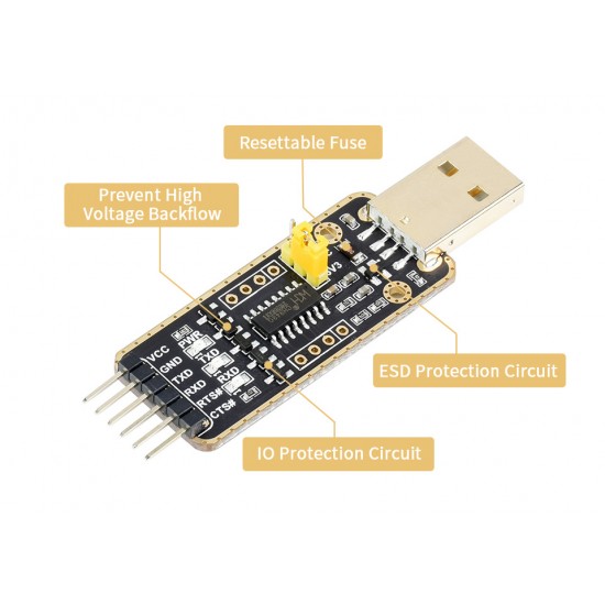 USB To UART Module, Micro / Mini / Type-A / Type-C Connectors, High Baud Rate Transmission