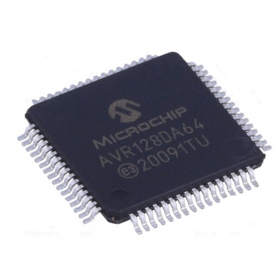 AVR128DA64-I/PT AVR series Microcontroller  8-Bit 24MHz 128KB (128K x 8) FLASH 64-TQFP (10x10)