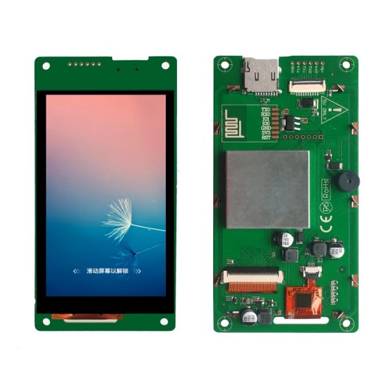 DWIN HMI LCD 4" T5L DGUSII LCM, Capacitive Touch, IPS Screen, Serial UART Intelligent Control, 480*800, 320nit, DMG80480C040_03WTC