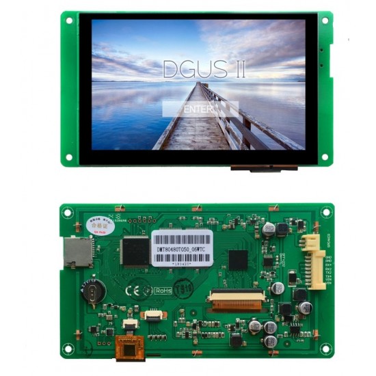 DWIN Industrial Grade 5inch HMI LCD, Capacitive Touch, IPS Screen, RTC, Speaker, 800*480, 350nit, DMT80480T050_06WTC