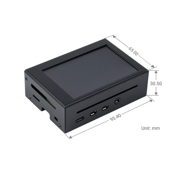 Aluminum Alloy Case For Raspberry Pi 4, Compatible With 3.5inch Display