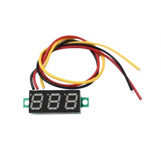 0.28 Inch 0–100V DC Digital Voltmeter – Blue LED Display, Three-Wire Voltage Panel Meter