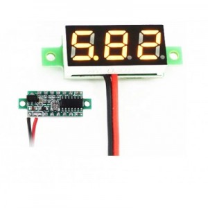 0.28inch Mini DC Voltmeter 2 Wire 2.5-30V DC Yellow