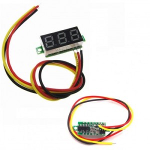 0.28inch Red Display Three Wire Mini DC Voltmeter - Red - 0-100VDC Measurement