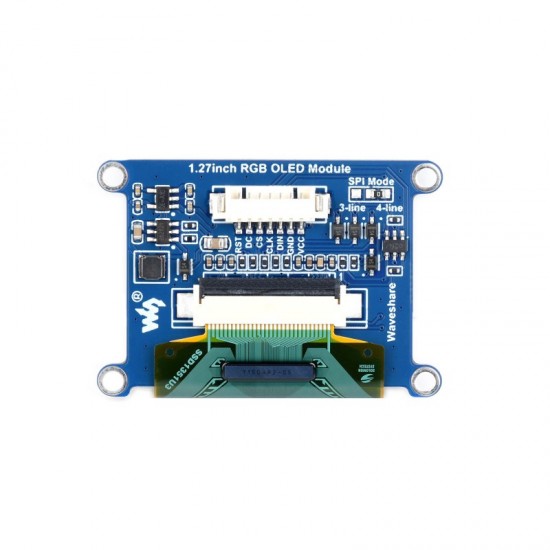 1.27inch RGB OLED Display Module, 128×96 Resolution, 262K Colors, SPI Interface