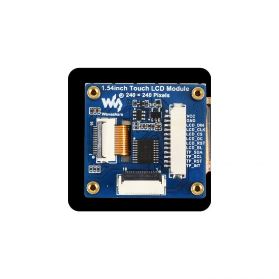 Waveshare 1.54inch Touch LCD Display Module, 240×240 Resolution, IPS Panel, SPI And I2C Communication Interfaces, 262K Display Color