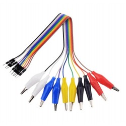 10Pin Alligator Clip to Male Jumper Wire for DIY Connection - 20cm Length 10Pin Alligator Clip to Male Jumper Wire for DIY Connection - 20cm Length