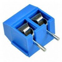 Screw Terminal Block - 2 Pin Wire to Board Connector, 5mm Pitch - 126-2 - BLUE