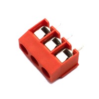 PCB Screw Terminal Block - 3 Pin Wire to Board Connector - 5mm Pitch -126-3 - Red