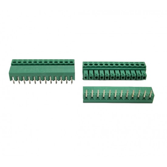 12pin Pluggable Terminal Block Connector - Right Angle - 3.81mm Pitch - 15EDGR3.81- Set of M+F