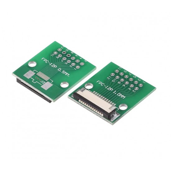 12 Pin 0.5mm FFC / FPC Adapter Board With Soldered Connector
