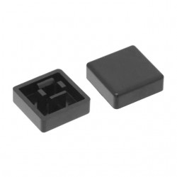 Black Square Cap for 12x12mm Tactile Push Button