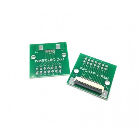 14 Pin 1.0mm FFC / FPC Adapter Board With Soldered Connector